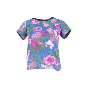 Sandro Paris Cut-Out T-Shirt in Floral Print Polyester